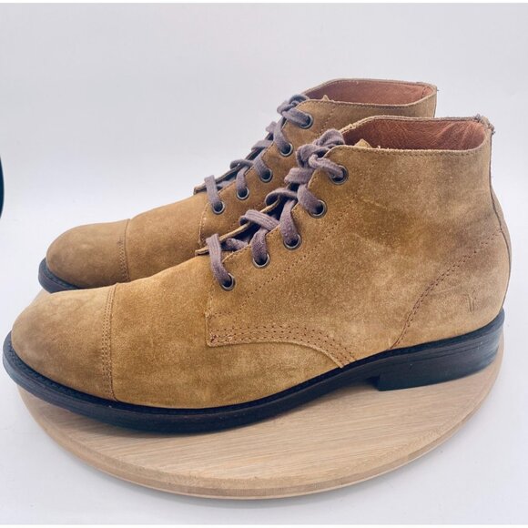 Frye Astor Boots Mens 9.5 Brown Suede Lace Up Chukka Ankle - Picture 7 of 11